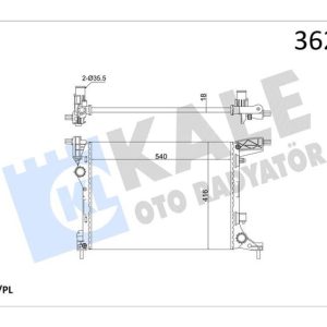 SU RADYATÖRÜ FIAT 500L 1.4 12 MT MEKANİK 540x416x18 51887898