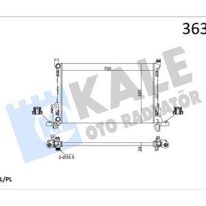 BRAZING VERSİYONU KL356320 RENAULT TRAFIC III JG 1.6/2.0DCI 14 115PS - OPEL VIVARO B 1.6CDTI 14 - FIAT TALENTO 1.6D 16 AC MT MEKANİK 750X490X24 SU