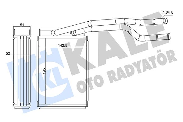 KALORİFER FORD FIESTA 02 14-ECOSPORT 03 12 BRAZING AL-AL 195X142.5X52 KALORİFER RADYATÖRÜ 2S6H18B539BB