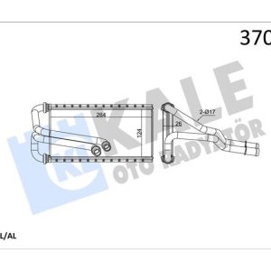 KALORİFER RADYATÖRÜ FORD FOCUS IV 20 BORULU BRAZING AL/AL 124X264X26 JX6A18B539AA-5630087