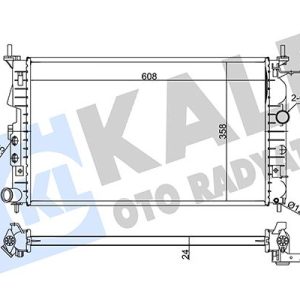 RADYATÖR VECTRA B AC KLİMASIZ MEK OTOM 607x378x24 1300159-1300160-1300180-1300185