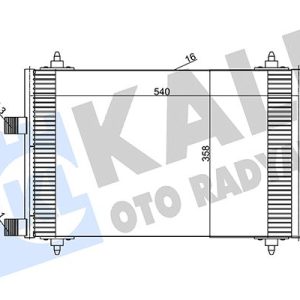 KLİMA RADYATÖRÜ KONDENSER PEUGEOT P307-P307 SW CITROEN C4-C5 2.0 HDI AL/AL 540x358x16