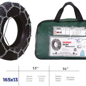 PATİNAJ ZİNCİRİ BİNEK VE HAFİF TİC.ARAÇ SERME 13-14 JANT 590x13 ZİNCİR EBATLARI İÇİN RESİME BAKINIZ