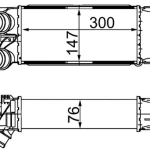 TURBO RADYATÖRÜ INTERCOOLER BERLINGO 04 C4 04 P308 07 PARTNER 04 1.6HDI AL/PL/BRZ 300x147x76 0384.L4