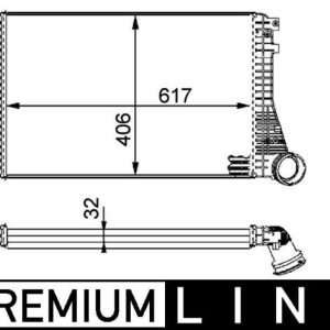 TURBO RADYATÖRÜ INTERCOOLER GOLF V-JETTA-TOURANT-A3-TT-LEON-TOLEDO-OCTAVIA-2.0-1.8- 1.9 617x406x32