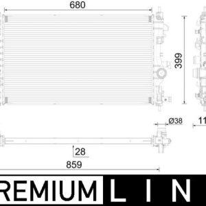 RADYATÖR PREMIUM LINE OTOMATİK ASTRA J-ZAFIRA TOURER C-CRUZE 1.4-1.6 AL/PL/BRZ 680x397x28