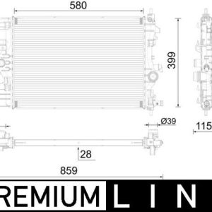 SU RADYATÖRÜ ASTRA J 2010 2020 MANUEL 580x398x26 1.4-1.6 A14NEL-NET-B14NEL-NET-D14NEL-A16NET PREMIUM LINE