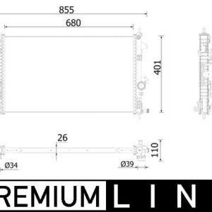 SU RADYATÖRÜ OPEL INSIGNIA A 09 17 OTOMATİK 1.6 CDTI - 2.0 CDTI B16DTH-DTJ-B20DTH 95530545-39086761-13437347-1300374