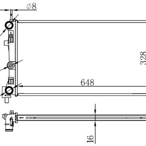 RADYATÖR BRAZİNG A1-IBIZA V-POLO 1.2-1.4-1.6 09 AC KLİMASIZ MEK 648x326x16