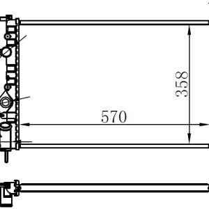 RADYATÖR BRAZİNG MGN 1.6i-2.0i 96-99 -2.0i 99 SCENIC I 1.9DTI-DCI 99-03 KLİMASIZ MEK 570x358x22 7702258283-7700838135-7700437266