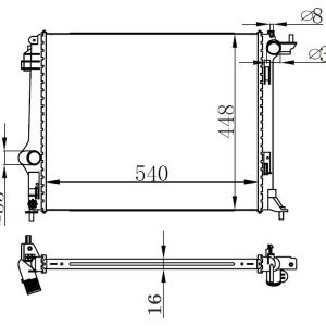 MOTOR SU RADYATÖRÜ GRAND SCENIC IV 15 MEGANE IV 15 SCENIC IV 15 1.2 TCE 1.3 TCE 1.5dCi BRAZİNG 540x448x16 214105169R-214108175R-214109798R