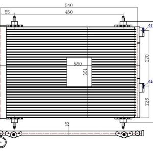KLİMA RADYATÖRÜ KONDENSER PEUGEOT P307-P307 BREAK-P307 SW C4 04 11 C5 01 04 1.6-2.0 HDI
