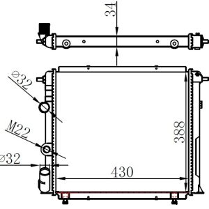 RADYATÖR R19 ALIZE 1.6 ENJ. 88 MEK. 430x388x34 MT 7702253648-7702247653