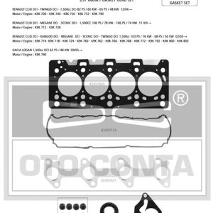 ÜST TAKIM CONTASI CLIO-KNG-MGN-LOGAN-SANDERO 1.5DCI K9K 712-714-718-724-760 TEFLON KEÇELİ SUB.LAS