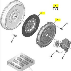 DEBRİYAJ SETİ BASKI DİSK P308-P3008-P5008-C4-C4 PICASSO 1.6 HDİ 228mm x 18 Diş EGS 6 Şanzuman 2052.L1-2052.X5-2052.P1-9672124480