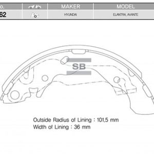 ARKA KAMPANA PABUÇ BALATA HYUNDAI ACCENT 1.3L 1.5L 1.6L 1.5L CRDİ 02-05 / ELANTRA 1.6L G4ED 02-05 / MATRIX 1.5L D4FA 05- DAR TİP
