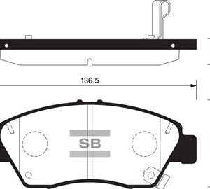 ÖN FREN BALATA BÜYÜK TİP HONDA CIVIC 1.6L B16A2 VTEC 16v 160hp 96-98 / 1.4L D14 3 kapı - hatchback 01-05 kalınlık : 16.50 mm
