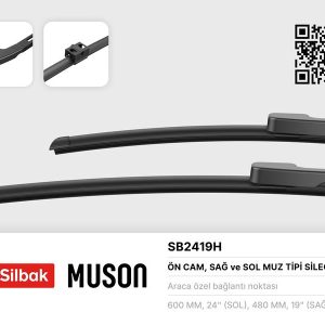 SİLECEK SÜPÜRGESİ 600/480MM MUZ TİPİ BMW 3 SERISI SEDAN E90-TOURING E91 03/05