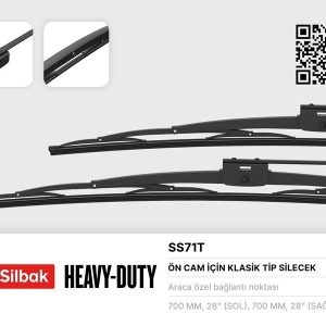 SİLECEK SÜPÜRGESİ 700MM ISUZU LUX-ROYBUS-CLASSIC-IVECO M50/KARSAN JEST-TATA LP613 YM