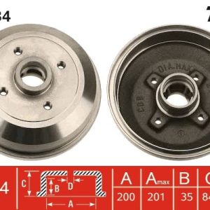 ARKA FREN KAMPANASI CORSA A 83-92 -CORSA B-TIGRA A 93-02 ABS Lİ