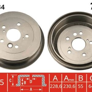 FREN KAMPANASI ARKA RAV 4 I 2.0 16V/CABRIO 2.0 16V 94-00 RAV 4 II 1.8 VVTI/2.0 D-4D 4WD/2.0 VVTI 4WD