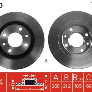 ÖN FREN AYNASI PARTNER-BERLINGO 96 P206 99 P306 94 XSARA 99 XANTIA 93/03 266x20.5x4DLxHAVALI