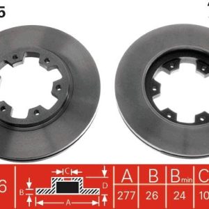 ÖN FREN AYNASI NISSAN PATHFINDER II R50 95 04 PICK UP D21 88 96 TERRANO II R20 96 277x26 6DELİKxHAVALI