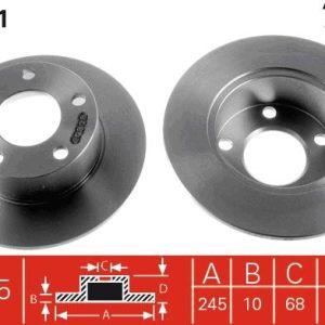 ARKA FREN AYNASI PASSAT- 96-05 AUDI100 90-94 A6 1.8T-1.9TDI 94-05 SUPERB 02-08 245x10x5DL