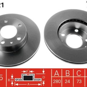 ÖN FREN AYNASI BOXER I-II 94 JUMPER I-II 94 DUCATO I-II 94 280x24x5DLxHAVALI