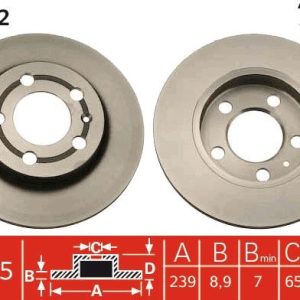 ARKA FREN AYNASI BORA-GOLF IV-V-A3-TT-OCTAVIA- 1.8-2.0-1.9TDI-2.0 239x8.9x5DL