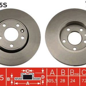 ÖN FREN DİSKİ RENAULT TRAFIC 01 OPEL VIVARO 01 NISSAN PRIMASTAR 01 1.9dCi 2.5dCi 305x28x 5 BİJON