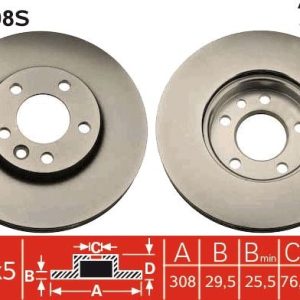 ÖN FREN AYNASI ADET TRANSPORTER T5 03 MULTIVAN 03 TOUAREG 02 CRAFTER 06 308x29.5x5DLxHAVALI xxx