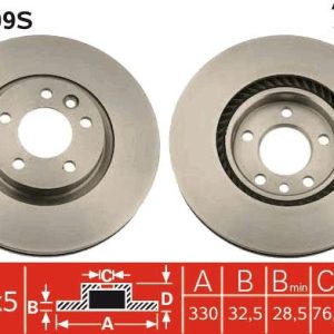 ÖN FREN AYNASI VW TRASNPORTER T5-MULTUVANM V 333x32.5x5DLxHAVALI 17 JANT