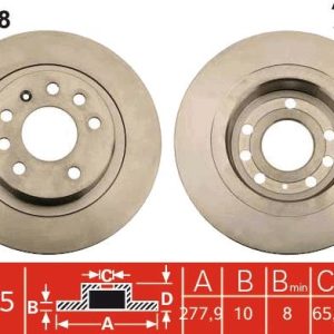 ARKA FREN AYNASI ASTRA H GTC 2.0T 04 14 ZAFIRA B 05 15 277.9x10x5DL DOLU