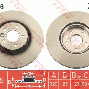 ÖN FREN AYNASI ADET VOLVO S40 2004-2012 C70 II 2006-2013 V40 2012 V50 04-12 320X5-DL