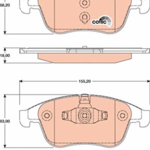 ÖN FREN BALATASI RENAULT GRAND SC NIC III 09 16 LAGUNA III 07 15 MEGANE III 09 15 K:17.1MM Y:68MM