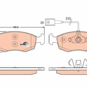 ÖN FREN BALATASI FIAT 500 10 500 C 12 PUNTO 09 PUNTO EVO 09 K:17.1 MM G:149.3 MM