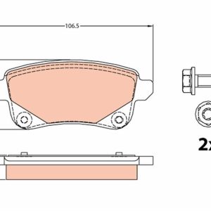 ARKA DİSK FREN BALATASI RENAULT GRAND SCENIC III 09 16 SCENIC III 09 16 SCENIC IV 16 TALISMAN 15 MEGANE IV 15 106.5x45.5x16