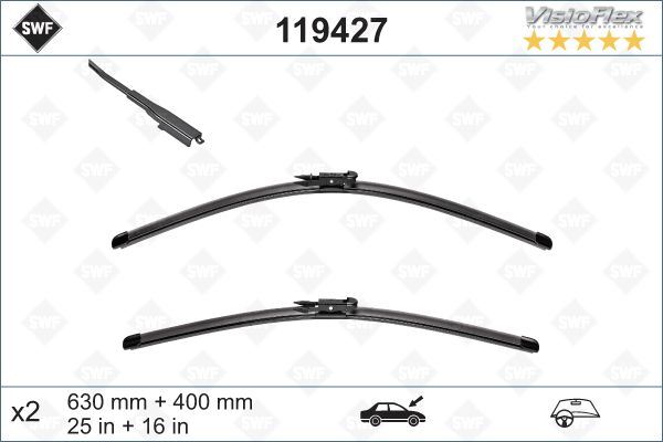 x SİLECEK 60 40cm X2 FLATBLADE-MUZ TİPİ BMW 3 SERİ E92 NISSAN QASHQAI 2007-2013 SWF 119427 61612159629-28890JD910-28890JD900