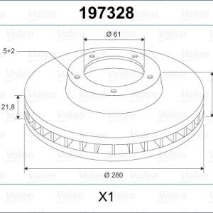 ÖN FREN DİSKİ RENAULT LAGUNA II 01 07 280x21.8 HAVALI 5 DELİK