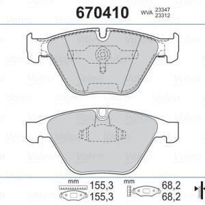 ÖN BALATA BMW E90 E91 E92 3 SERİSİ 05 E60 E61 5 SERİSİ 03 E63 E64 E65 E66 E67 E84 E89 Z4 09 34116753668-34116794913-WVA23312
