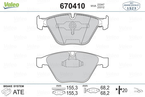ÖN BALATA BMW E90 E91 E92 3 SERİSİ 05 E60 E61 5 SERİSİ 03 E63 E64 E65 E66 E67 E84 E89 Z4 09 34116753668-34116794913-WVA23312