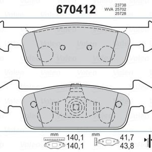 ÖN BALATA CLIO IV 1.2 1.5DCİ 12 DACIA SANDERO II 1.2.1.2 LPG 2012 LOGAN 12 140.2x18x42 410609646R-410602396R