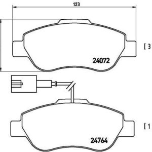 ÖN BALATA DOBLO 1.3-1.6-1.9 JTD 02 FIORINO 1.3-1.4 MTJ 08 FIAT 500 1.4 07 7364636-77364637-9S512K021A