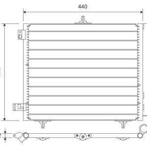 KONDENSER 207-208-1007-2008 05 -C2-C3-C3 II 03 DS 3 14 1.4 1.6HDI KURUTUCU İLE AL/AL 420X371X16
