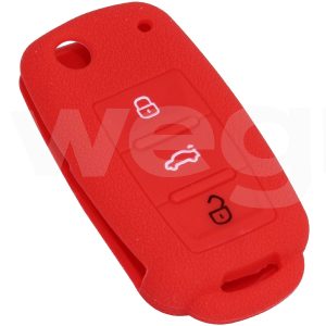 KONTAK ANAHTAR KUMANDA KORUYUCU KILIF SİLİKON KIRMIZI VW CADDY-JETTA-POLO-GOLF 6-SEAT LEON