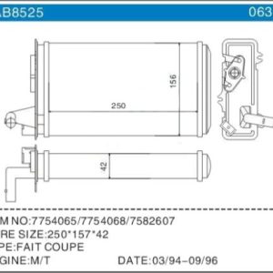 KALORİFER RADYATÖRÜ FIAT TEMPRA 95 01 TİPO 95 01 ALFA ROMEO 145 95 01 146 94 01 155 92 97 7754065-7582699-7754068