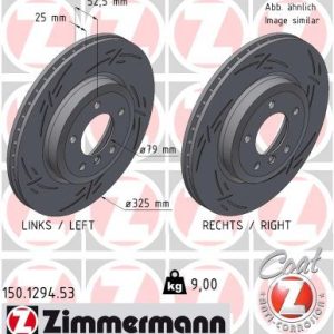 FREN DISKI ON BMW E46 Z4 E85 E86 HAVALI KAPLAMALI CIZGILI 34116864047