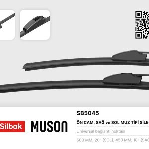 SİLECEK SÜPÜRGESİ 500/450mm MUZ TİPİ SAXO 96-04 CIVIC 93-01 ASTRA G 98-04 CORSA C 00-06 P106 91-04