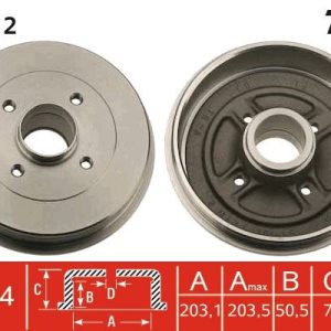 FREN KAMPANASI ARKA RENAULT KANGOO 97 - 203.3 / 50.5 MM